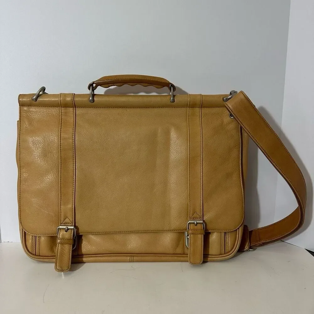 El Portal Tan Leather Bag/Lap Top Holder